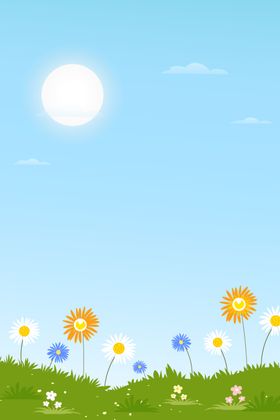 蓝天绿草地背景