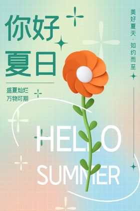 你好夏日冰淇淋海报