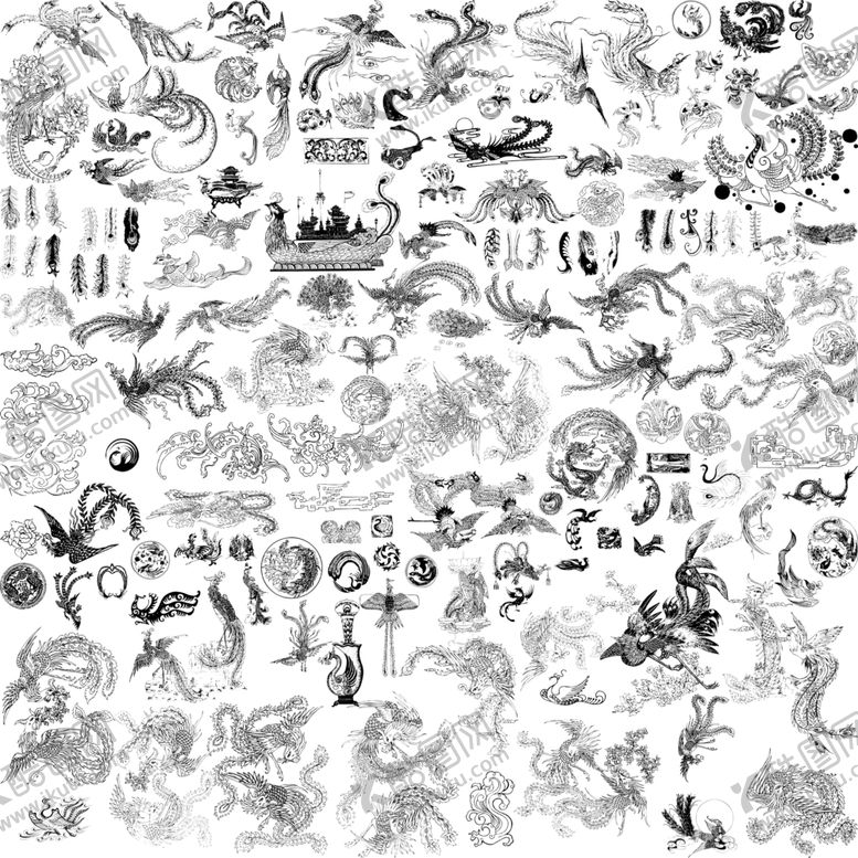 编号：52457809260140112464【酷图网】源文件下载-古装龙凤素材图片