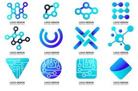 多样科技风抽象图标集合
