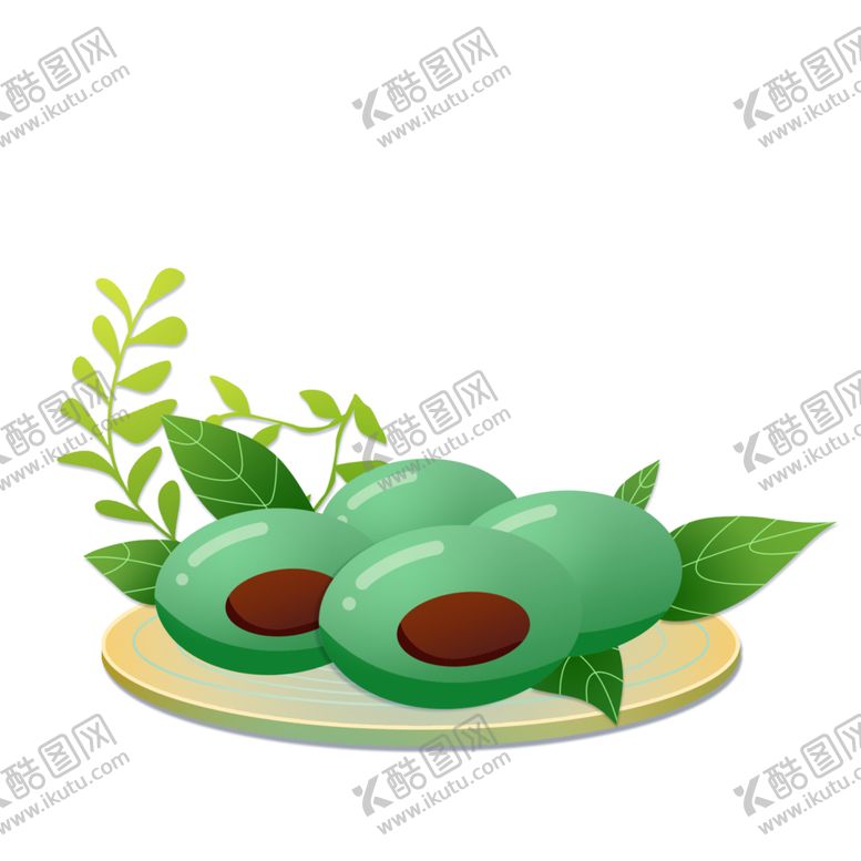 编号：49674502062258419850【酷图网】源文件下载-清明节青团食物祭祖