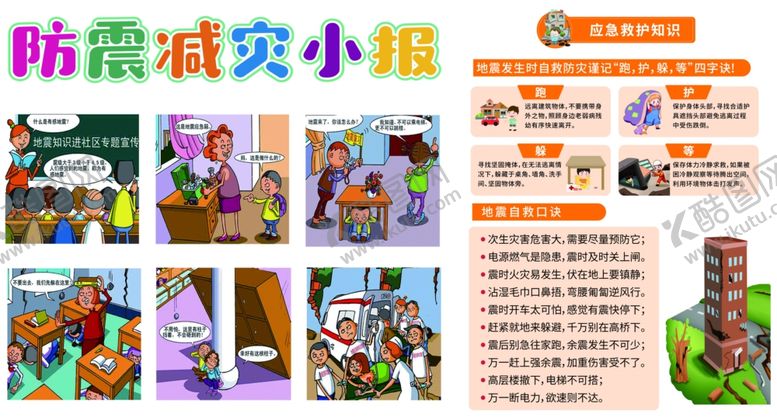 编号：47215304191225167242【酷图网】源文件下载-防震减灾小报