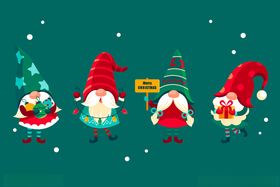 圣诞小矮人欢乐节日场景