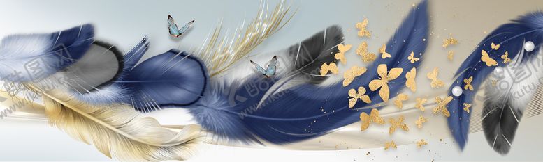 编号：17634509212342155024【酷图网】源文件下载-羽毛装饰画 