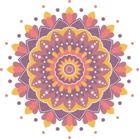 彩色复古花纹透明底杂免抠图