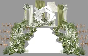 清新绿植婚礼仪式区布置