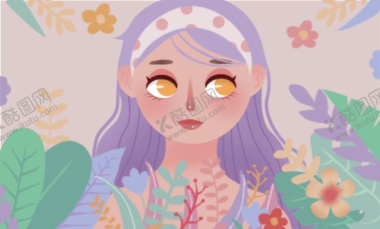 编号：76725209290105218422【酷图网】源文件下载-插画女孩