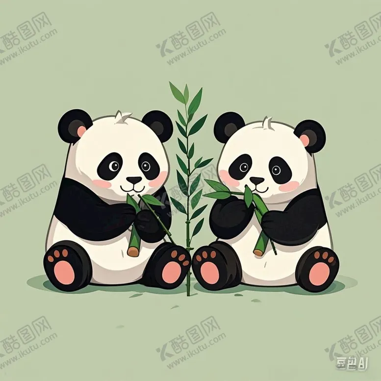 编号：95769702100112261882【酷图网】源文件下载-两只熊猫