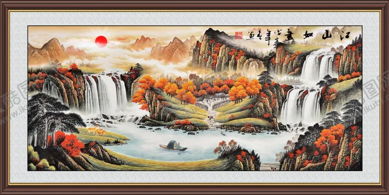 编号：63301703301002281992【酷图网】源文件下载-紫气当头横版挂画