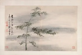 水墨画清朝场景中国元素清代生活