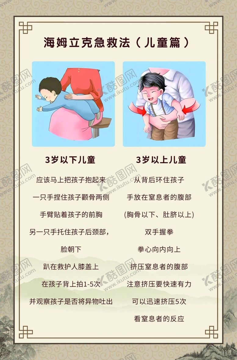 编号：92806404011344464586【酷图网】源文件下载-儿童海姆立克急救法