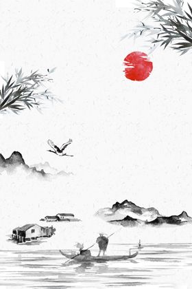 山水古风传统复古节气中国风背景