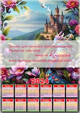 2024日历创意PSD设计