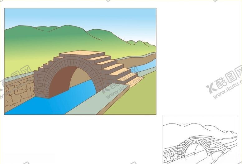 编号：96606309202158047486【酷图网】源文件下载-乡村小石桥