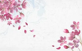 简约唯美绯色桃花背景墙