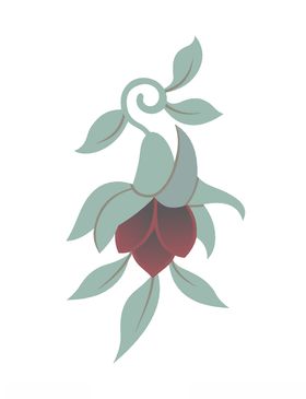 敦煌风格绘画植物花朵