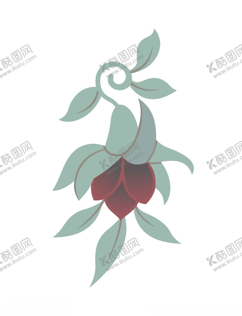 编号：48900110211121087490【酷图网】源文件下载-敦煌风格绘画植物花朵