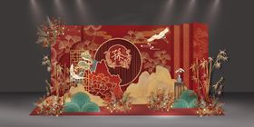 新中式婚礼迎宾区效果图