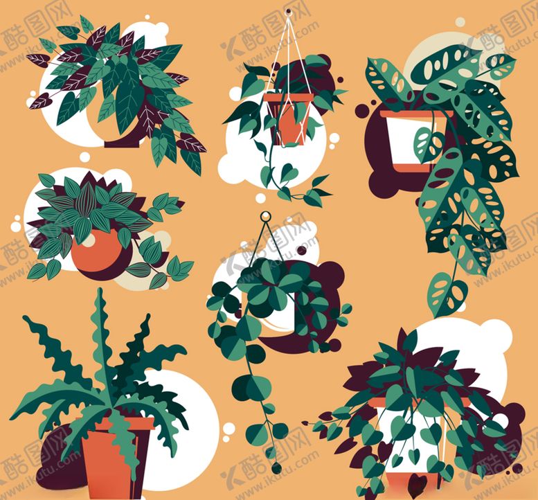 编号：42331809211754019574【酷图网】源文件下载-创意绿色植物盆栽矢量素材