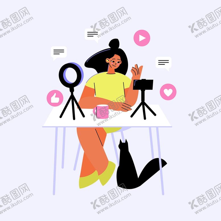 编号：74385909240031366389【酷图网】源文件下载-主播插画