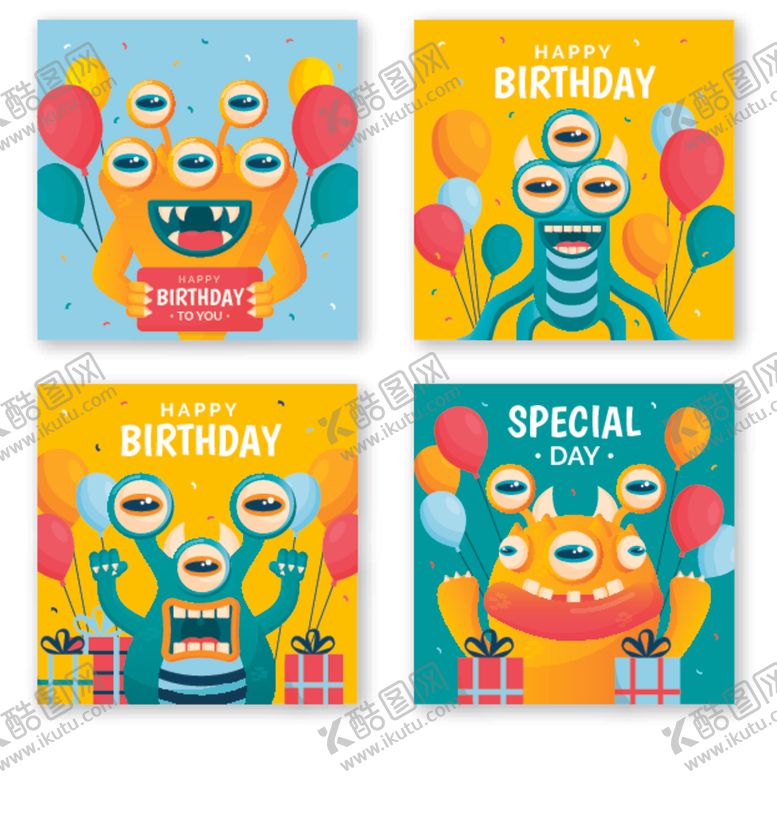 编号：26359409301739101976【酷图网】源文件下载-怪兽卡通创意元素