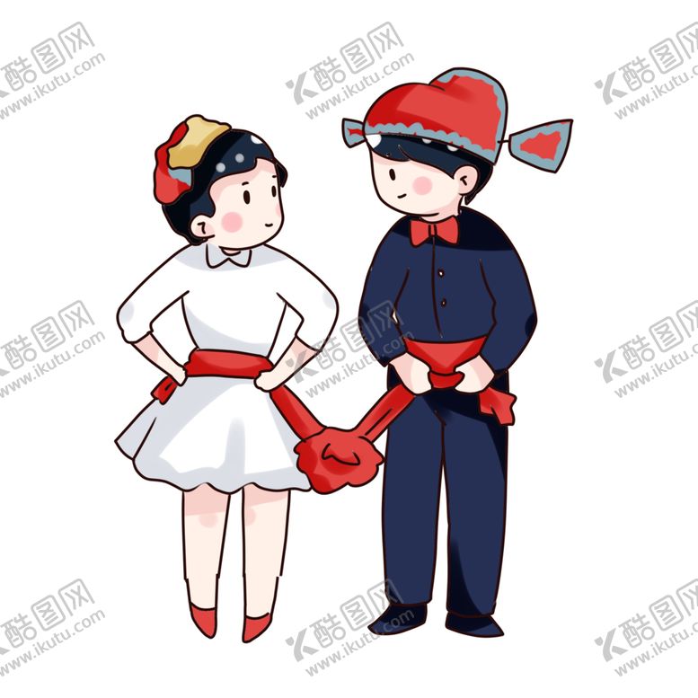 编号：94838604180818164149【酷图网】源文件下载-卡通新郎新娘PNG免扣素材