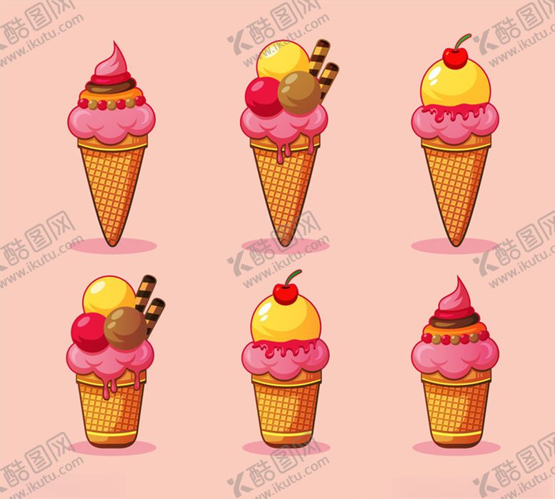 编号：34099009150009188563【酷图网】源文件下载-手绘冰淇淋