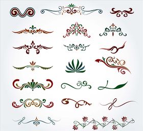 矢量花边花纹