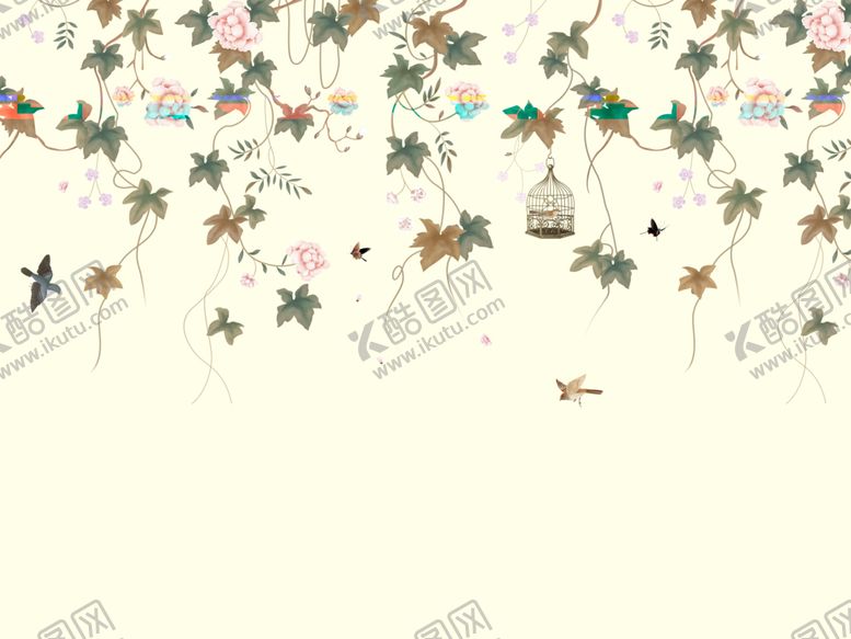 编号：11613709230900138035【酷图网】源文件下载-北欧鸟笼树叶玄关屏风沙发电视背