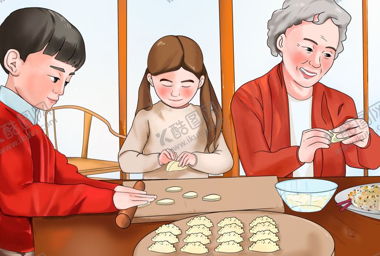 编号：48761704122220289714【酷图网】源文件下载-手绘饺子素材