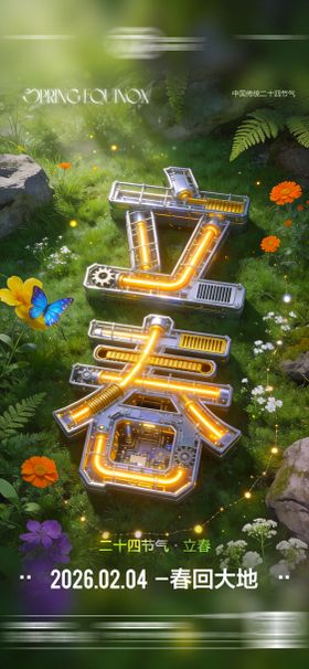 立春节气祝福传统二十四全屏竖版海报