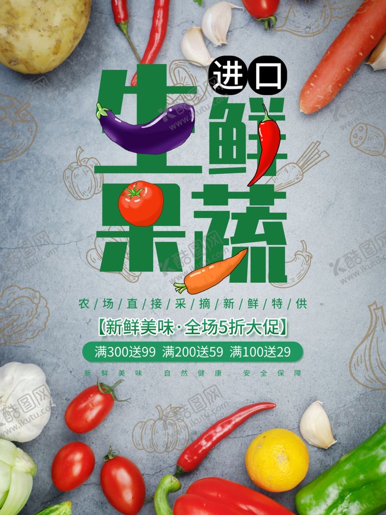 编号：70848407091209025475【酷图网】源文件下载-生鲜果蔬宣传海报