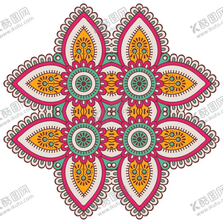 编号：30250510140742131648【酷图网】源文件下载-曼陀罗花纹