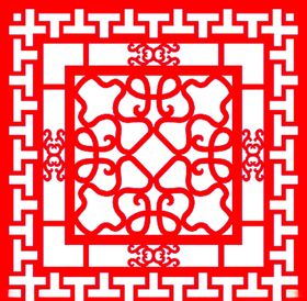 中式屏风花纹素材