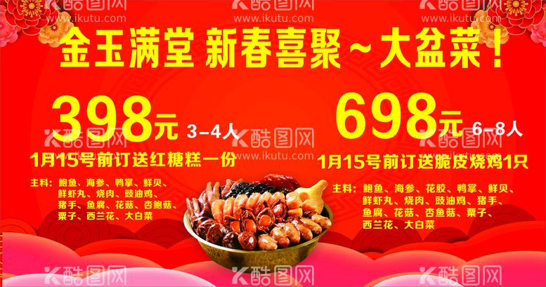 编号：65058111142014442909【酷图网】源文件下载-盆菜  新年喜庆 背景  