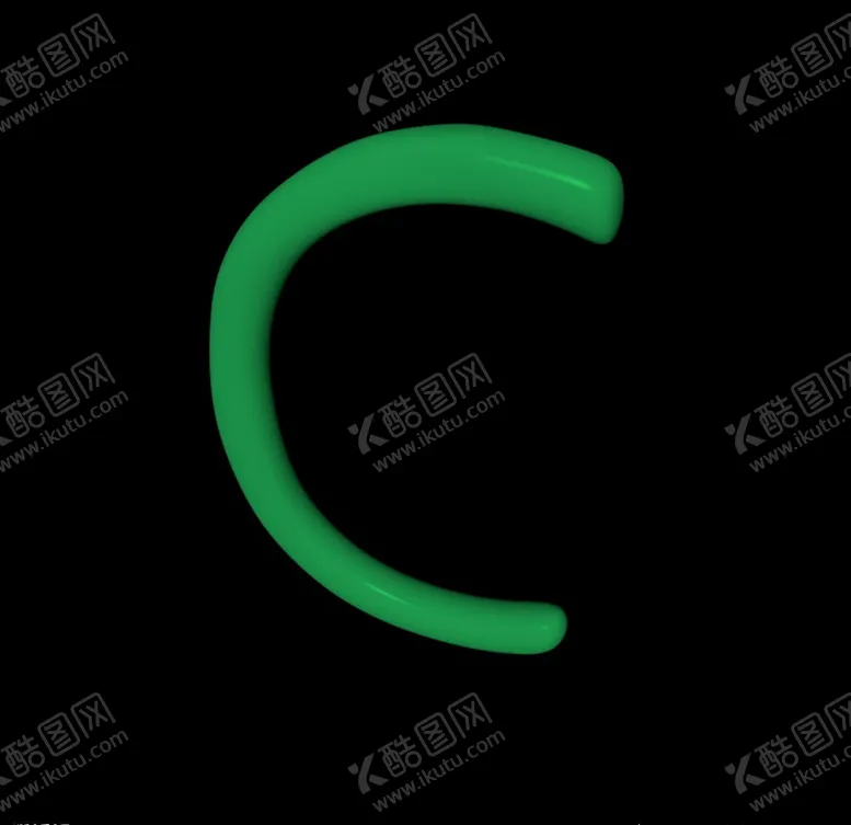 编号：82338005041025552794【酷图网】源文件下载-C4D翡翠字母C图片