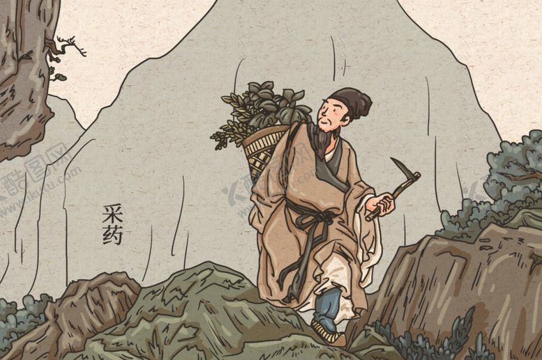 编号：60471910260722596240【酷图网】源文件下载-采药古风国风人物插画背景素材