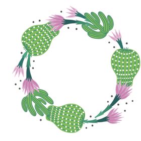 小清新仙人掌绘画图案