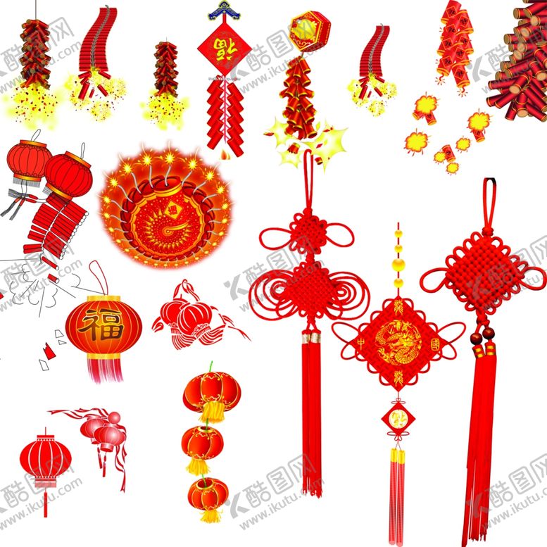 编号：87858305020425306162【酷图网】源文件下载-爆竹灯笼中国结