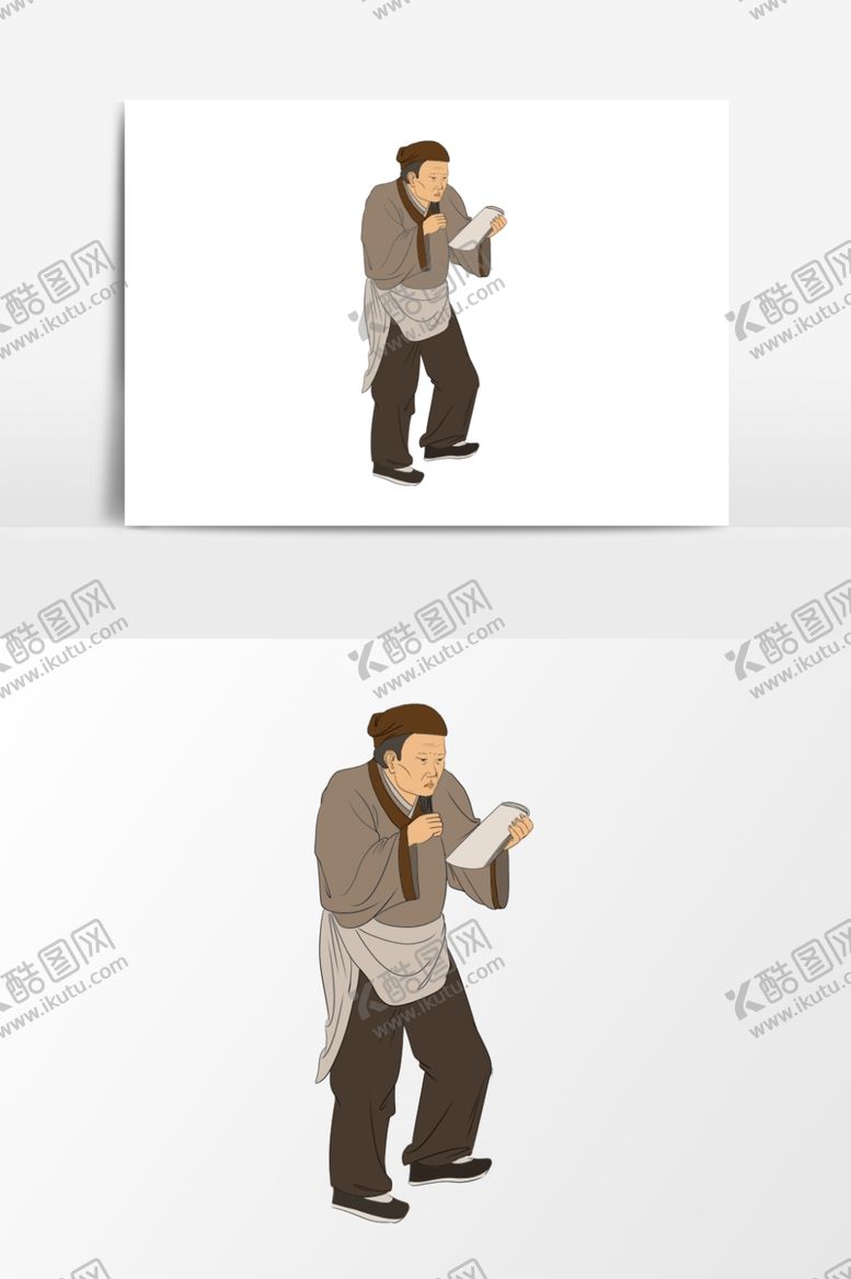 编号：38189407122257347196【酷图网】源文件下载-淡彩国画人物