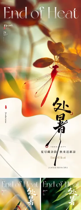 地产美业处暑节气海报