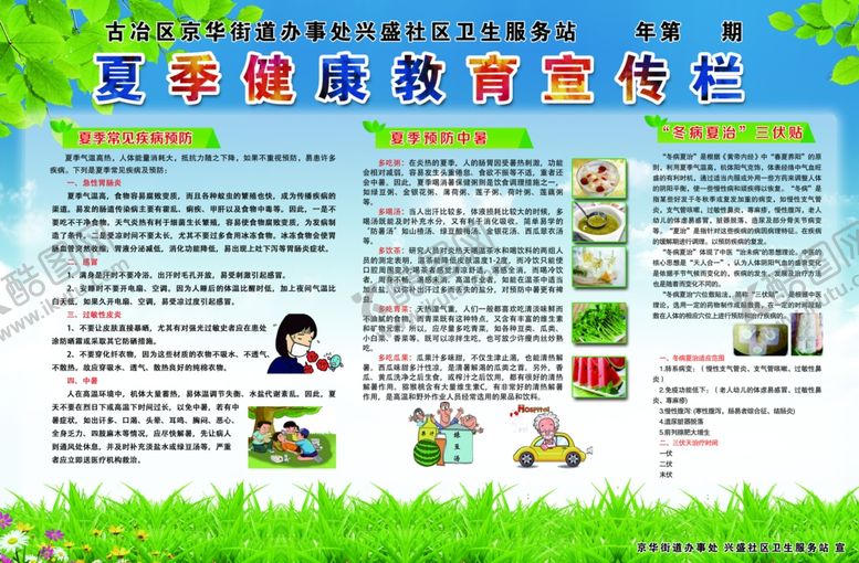 编号：81155509292225105977【酷图网】源文件下载-夏季健康教育宣传栏