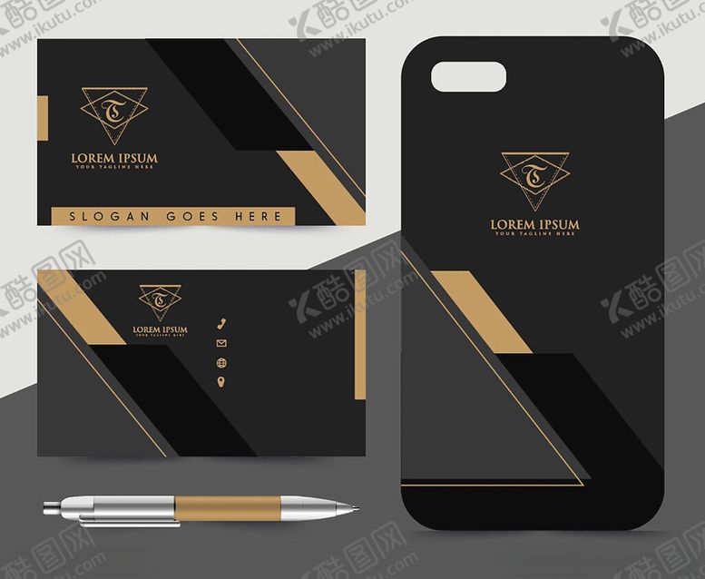 编号：47060609211856136726【酷图网】源文件下载-奢华黑金商务手机壳设计