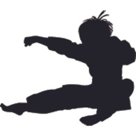 武术格斗剪影中国功夫舞剑人物