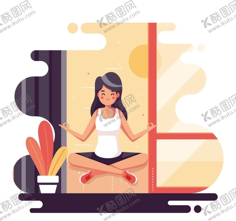 编号：08576209242330449372【酷图网】源文件下载-练瑜伽女子