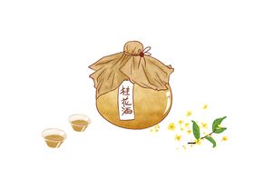 中式桂花酒饮品海报素材