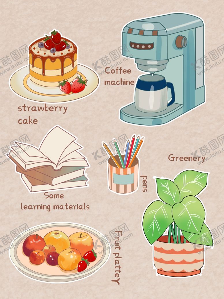 编号：43238004090044543655【酷图网】源文件下载-温馨厨房烘焙用品与美食