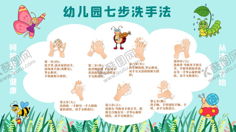 编号：74635710241914399214【酷图网】源文件下载-洗手步骤  
