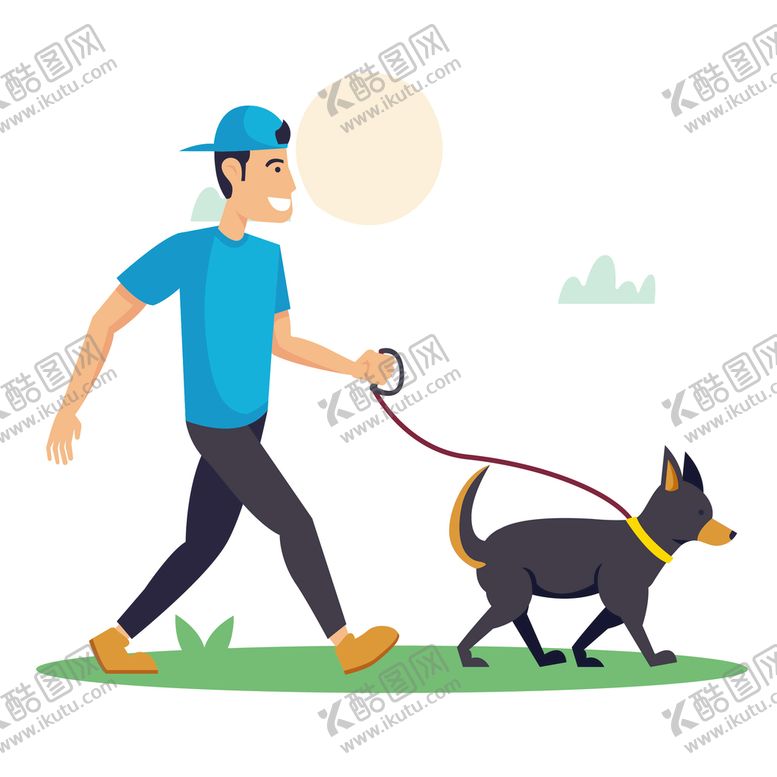 编号：76034809182129442741【酷图网】源文件下载-遛狗