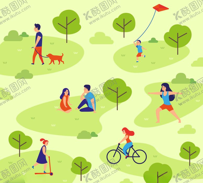 编号：88541110281651187186【酷图网】源文件下载-创意公园休闲人物